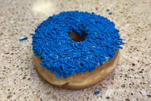 Vanilla Glazed Donut with Blue Sprinkles